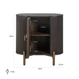 Luxor Brown Wood Cabinet with Brushed Gold Feet by Richmond Interiors