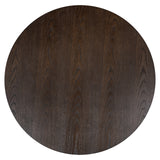 Luxor Brown Wood Circular Coffee Table with Ribbed Base by Richmond Interiors