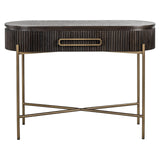 Luxor Brown Wood Ribbed Console Table by Richmond Interiors