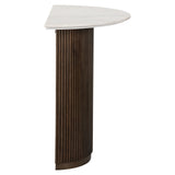 Mayfield White Marble Top Console Table with Brown Wood Base by Richmond Interiors