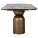 Cavo Rectangular Brown Acacia Wood Dining Table with Gold Iron Base by Richmond Interiors
