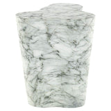 Rockyard Faux White Marble End Table