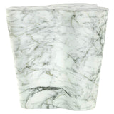 Rockyard Faux White Marble End Table