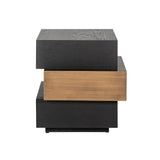 Cambon Layered End Table with Black Oak Wood Top by Richmond Interiors