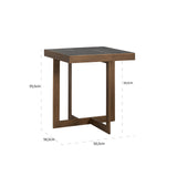 Cambon Square End Table with Black Oak Wood Top by Richmond Interiors