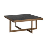 Cambon Square Coffee Table with Black Oak Wood Top by Richmond Interiors