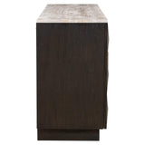 Claremont 4 Door Dark Brown Oak Wood Sideboard Stone Top