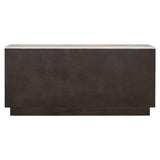 Claremont 4 Door Dark Brown Oak Wood Sideboard Stone Top