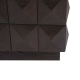 Claremont Dark Brown Oak Wood Coffee Table Stone Top