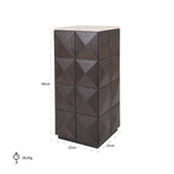 Claremont Dark Brown Oak Wood Pedestal