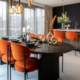Hudson Black Mango Wood Oval Dining Table by Richmond Interiors