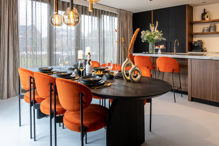 Hudson Black Mango Wood Oval Dining Table by Richmond Interiors