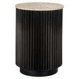 Hampton Circular Side Table with Travertine Top by Richmond Interiors