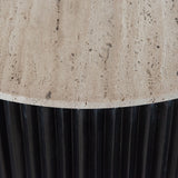Hampton Circular Coffee Table with Travertine Top by Richmond Interiors