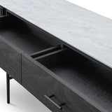 Lantine Marble Console Table - Matt Black
