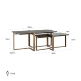 Sterling Set of 2 Coffee Tables with Glass Tops by Richmond Interiors