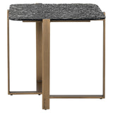 Sterling Side Table with Glass Top and Gold Metal Base by Richmond Interiors