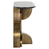 Maddox Marble Oval Top Console Table with Gold Base by Richmond Interiors