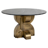 Maddox Circular Marble Top Dining Table with Gold Base by Richmond Interiors