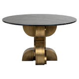 Maddox Circular Marble Top Dining Table with Gold Base by Richmond Interiors