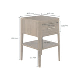 Abberley 1 Drawer Bedside Table - Brown by DI Designs