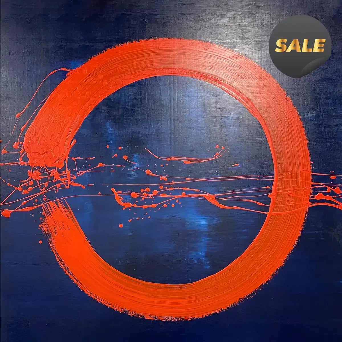 Abstract Red Circle Painting