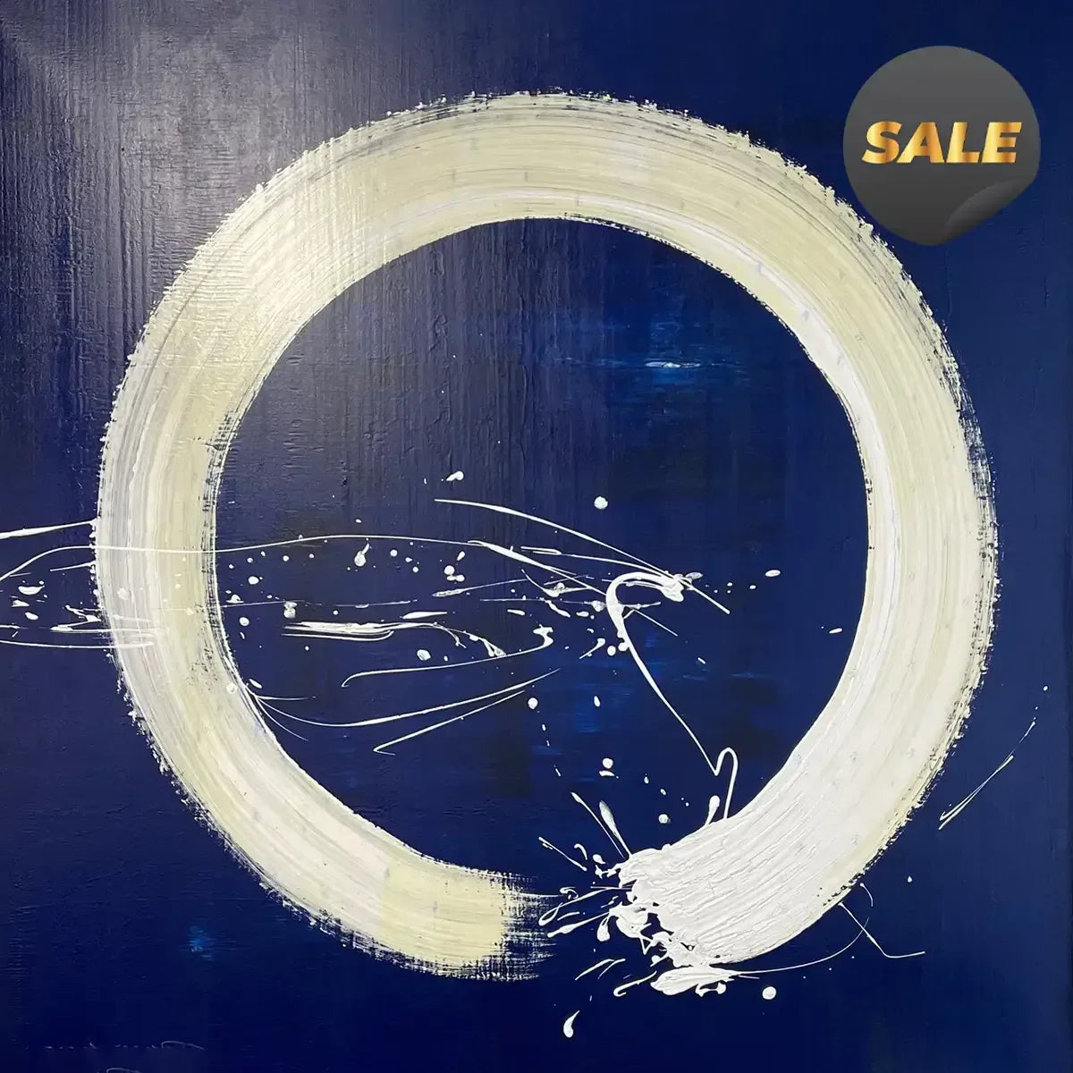 Abstract White Circle Painting