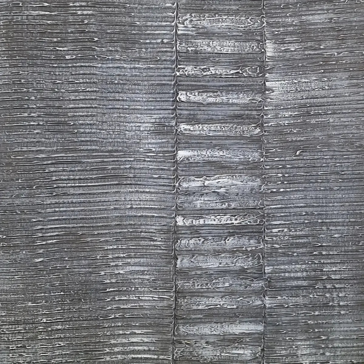 Abstract painting grey waves framed