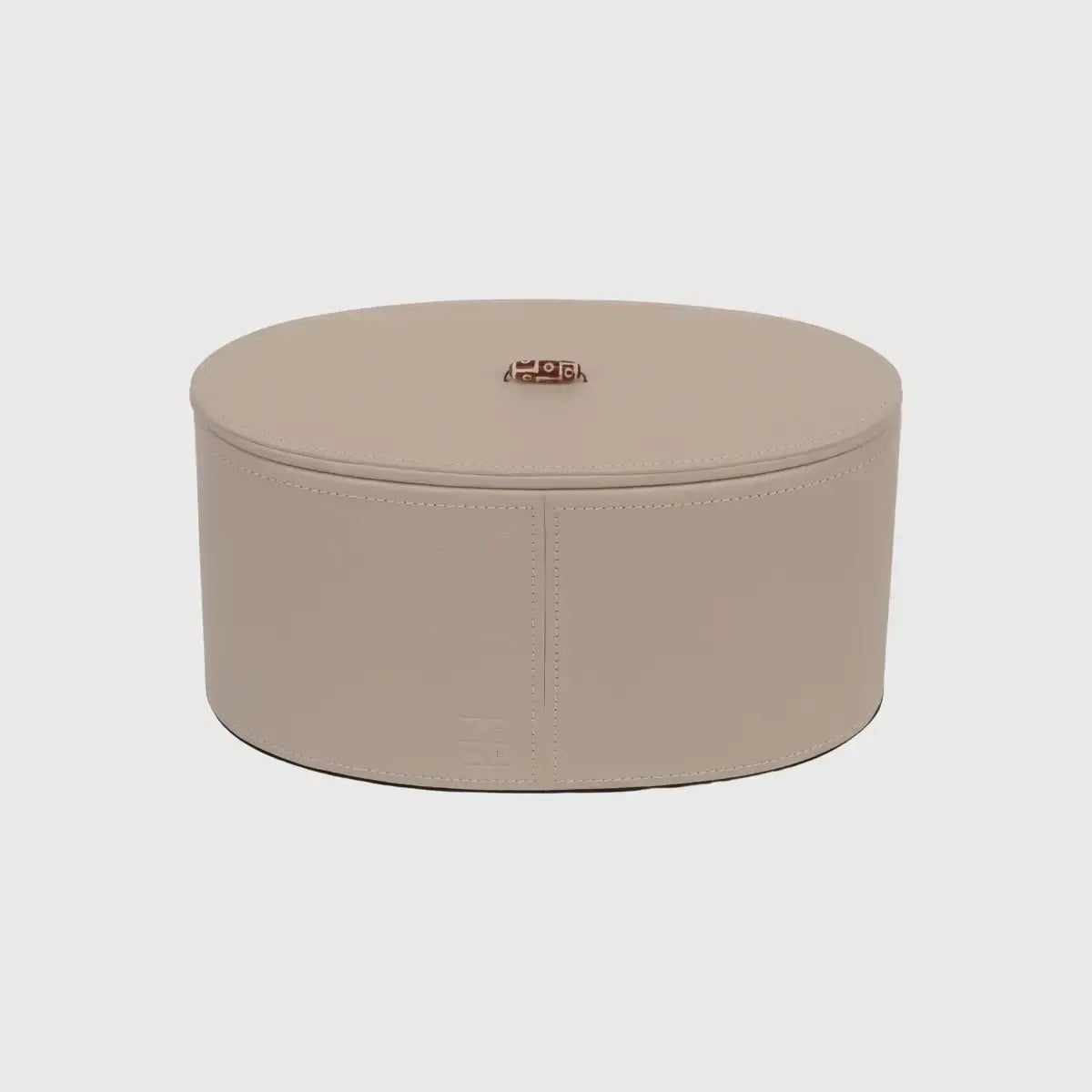 Agate Oval Leather Box Large Pumice