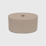 Agate Oval Leather Box Large Pumice