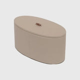 Agate Oval Leather Box Large Pumice