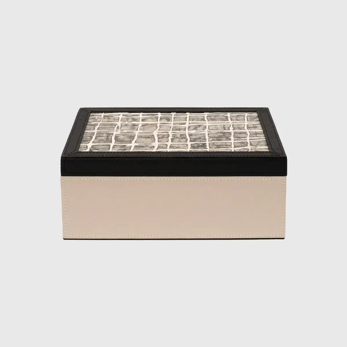 Arno Box Pumice Leather with Gesso Effect Lid