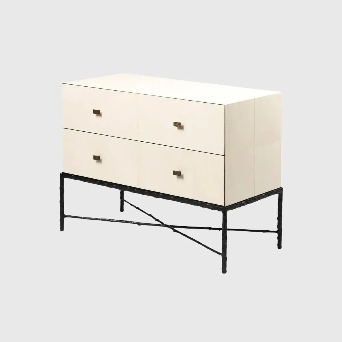 Arun Chest Bronze 2 Drawer Pumice Leather