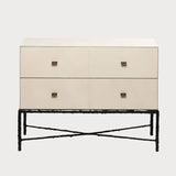 Arun Chest Bronze 2 Drawer Pumice Leather