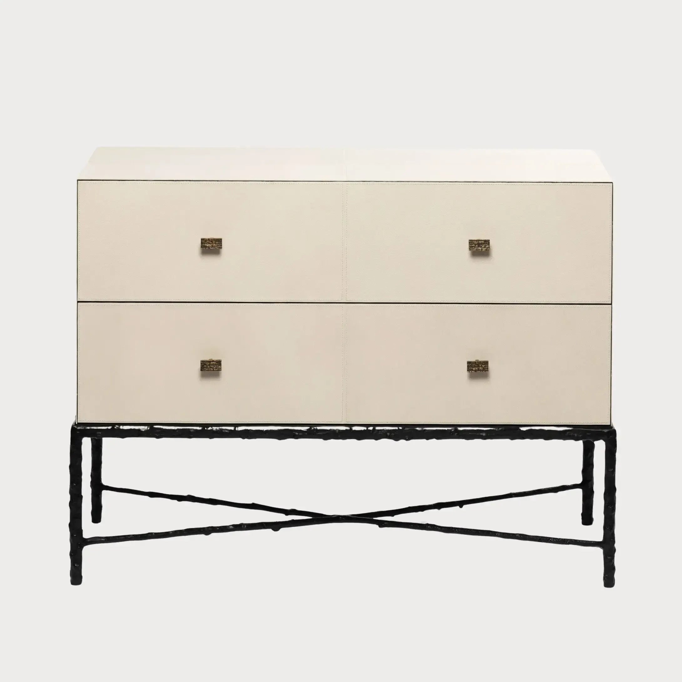 Arun Chest Bronze 2 Drawer Pumice Leather