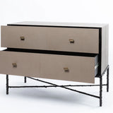 Arun Chest Bronze 2 Drawer Putty Leather