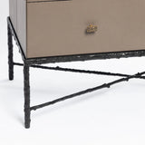 Arun Chest Bronze 2 Drawer Putty Leather