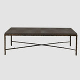 Arun Coffee Table Bronze Dorato Grey Shagreen Leather