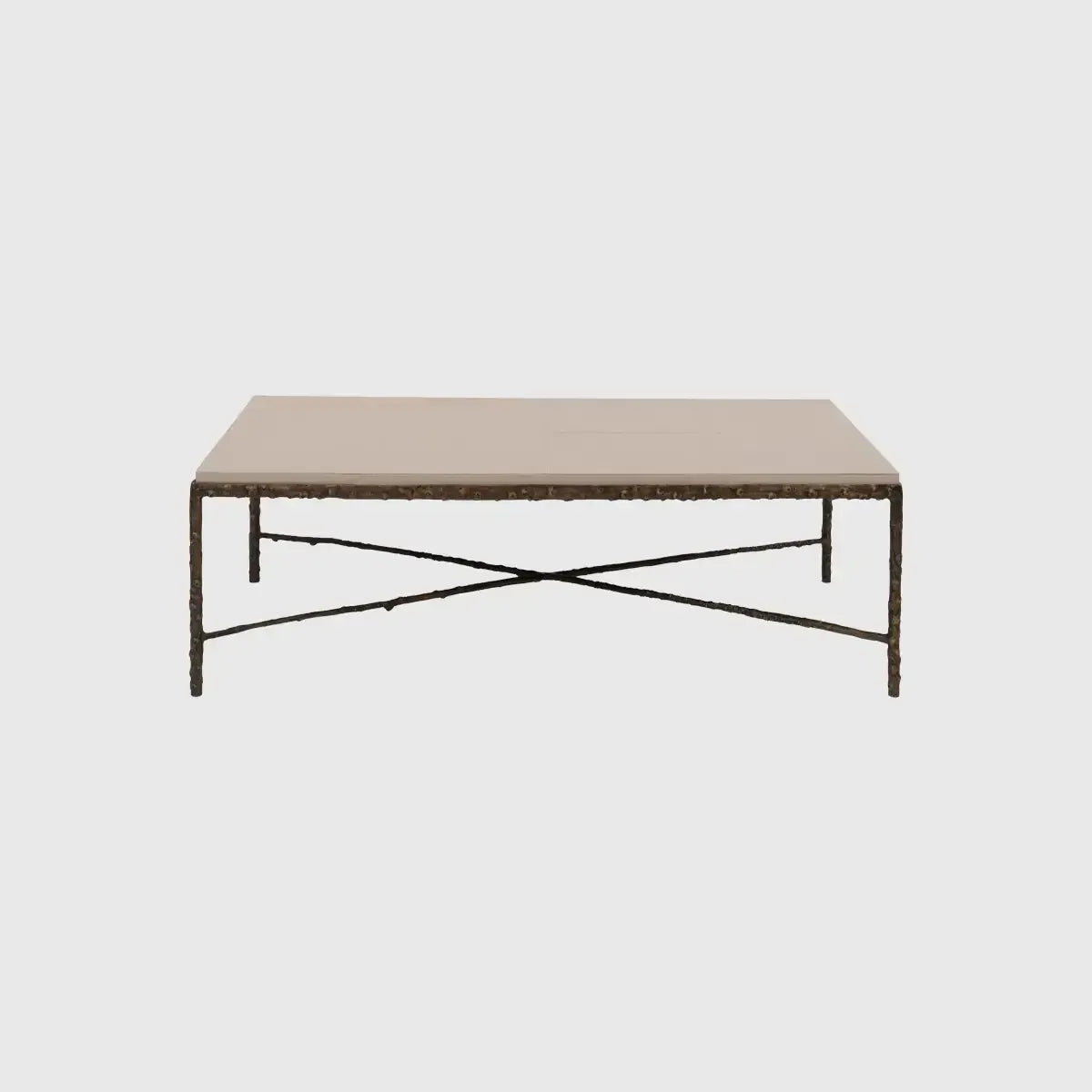 Arun Coffee Table Bronze Dorato Pumice Leather