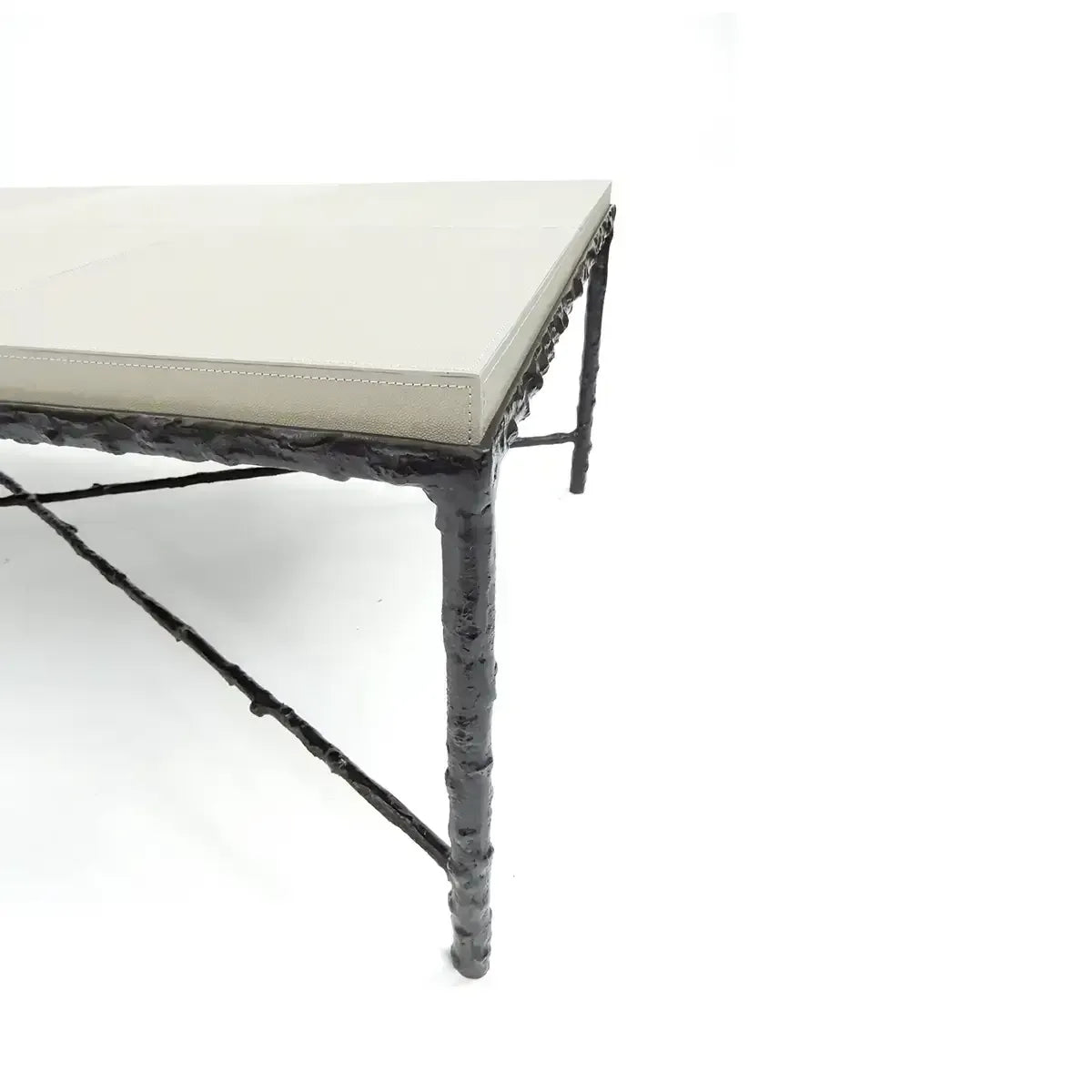Arun Coffee Table Bronze French Grey Leather