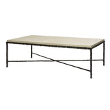 Arun Coffee Table Bronze French Grey Leather