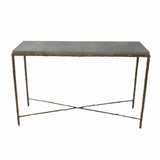 Arun Console Bronze Dorato Grey Shagreen Leather