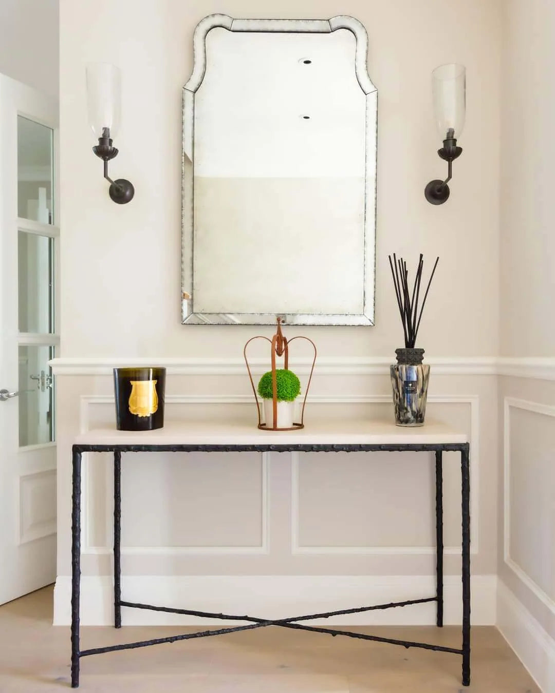 Arun Console Bronze Nera Pumice Leather