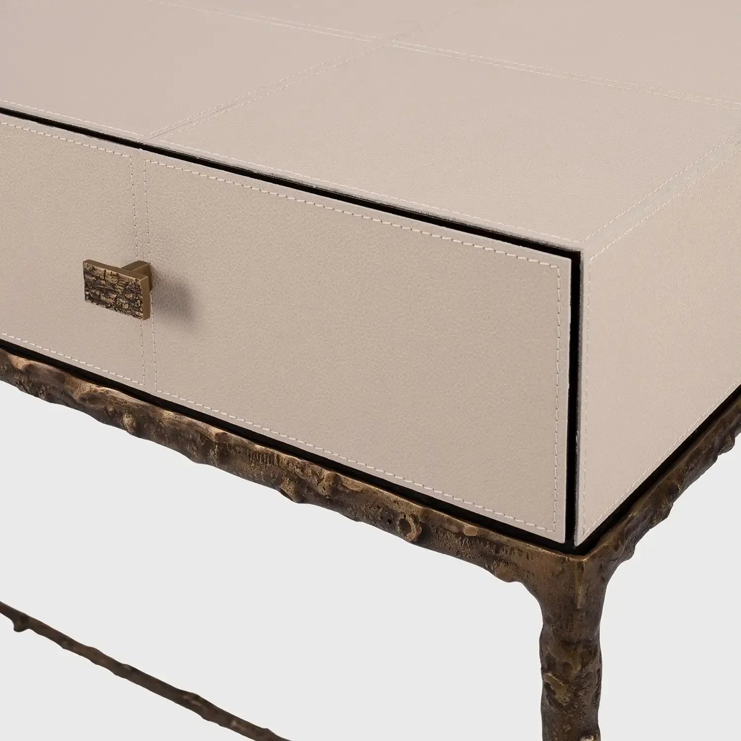 Arun Desk Bronze Dorato Pumice Leather