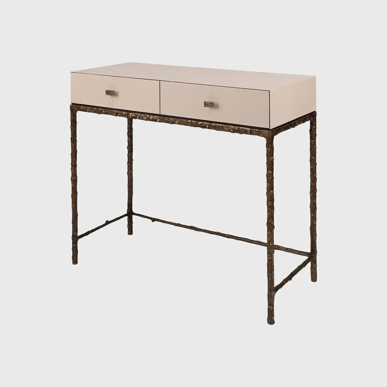 Arun Desk Bronze Dorato Pumice Leather