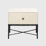 Arun Table Bronze 1 Drawer Pumice Leather