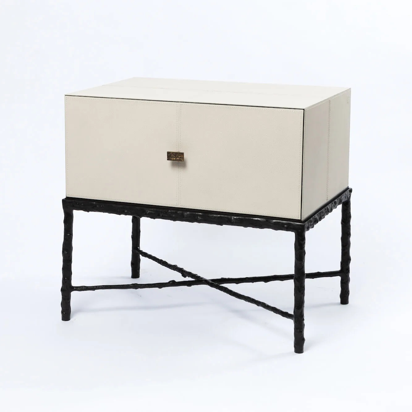 Arun Table Bronze 1 Drawer Pumice Leather