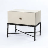 Arun Table Bronze 1 Drawer Pumice Leather