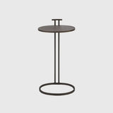 Arunya Oval Cocktail Table Dorato and Grey Shagreen Leather