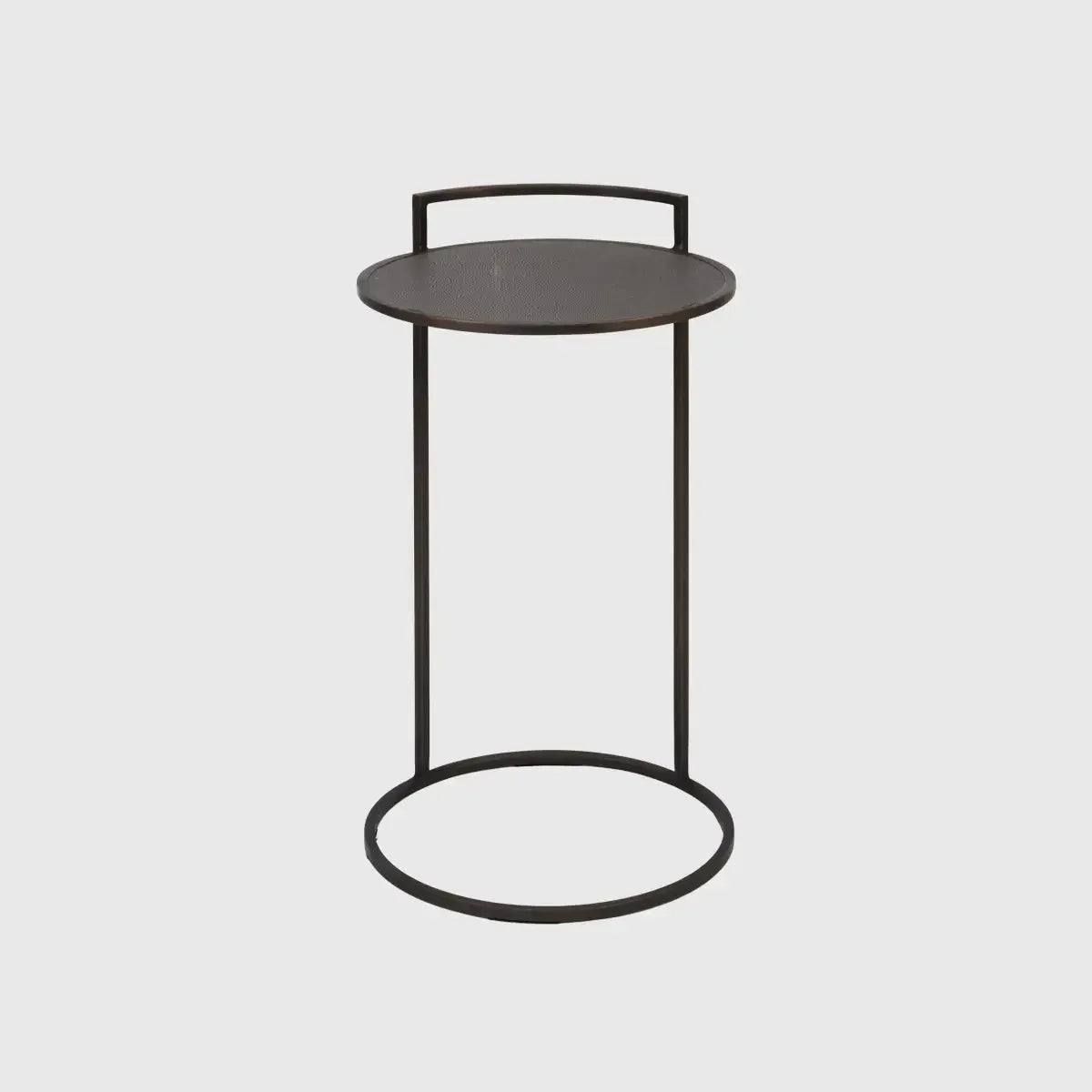 Arunya Round Cocktail Table Dorato and Grey Shagreen